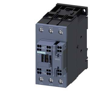 Ein schwarz-grauer elektrischer Schütz von Siemens mit Anschlüssen auf der Oberseite und Vorderseite zur Steuerung von Stromkreisen.