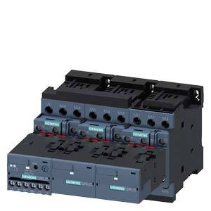 Ein Schütz von Siemens mit drei Schaltstellen, das in Baugruppenform für industrielle Anwendungen verwendet wird.