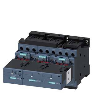 Ein elektrischer Schütz von Siemens mit drei Polen, geeignet für industrielle Anwendungen zur Steuerung von hohen Stromlasten.