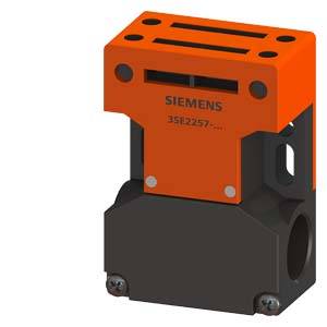 Ein oranges, blockförmiges Siemens-Gerät, möglicherweise ein elektrischer Schalter oder Sensor, mit schwarzen Details und Schrauben.