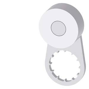 Bauteil mit zahnradähnlichen Aussparungen und zylindrischem Kopf, möglicherweise für mechanische oder industrielle Anwendungen.