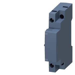 Blaue elektronische Komponente mit zwei Anschlüssen, markiert als 'D1' und 'D2', vermutlich für elektrische oder elektronische Anwendungen.