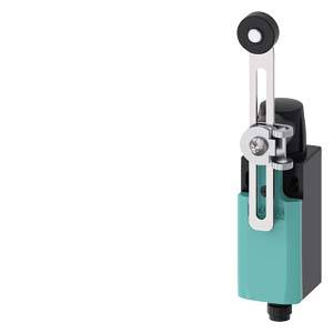 Ein endseitiger Sensor mit Hebelarm und Rolle, hauptsächlich in Industrieanlagen für die Positionsüberwachung eingesetzt.