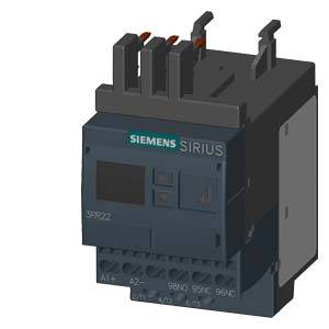 Abbildung eines Siemens Sirius Schützgeräts, Modell 3RF22, mit Anschlüssen und Steuerungsschnittstelle, zur industriellen Steuerung.