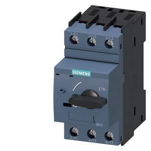 Ein elektrischer Schutzschalter mit Siemens-Logo, schaltbereit, zeigt den 'ON'-Zustand an. Verwendungszweck: Steuerungsanwendungen.
