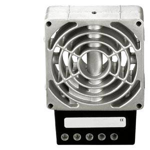 Metallischer Kühlventilator sitzt auf einem rechteckigen Gehäuse mit mehreren runden Öffnungen und einem CE-Kennzeichen.