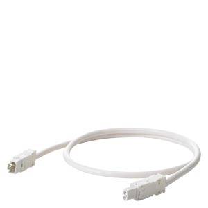 Ein weißes Computer-Kabel mit USB-Anschluss an beiden Enden. Es ist in einer Schleife gelegt.