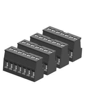 Schwarze Steckerleiste mit Reihen von Anschlussklemmen, geeignet für die Verkabelung elektronischer Geräte oder Schaltungen.