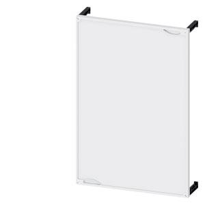 Ein rechteckiges, vertikales Whiteboard mit schwarzem Rahmen an den Ecken. Es hat eine glatte, unbeschriebene Oberfläche.