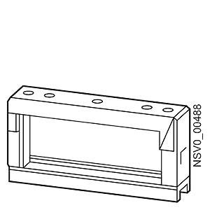 Ein rechteckiges Bauteil mit mehreren Löchern oben, Text 'NSV0_00488' an der Seite. Konstruktionszeichnung eines Gehäuses.