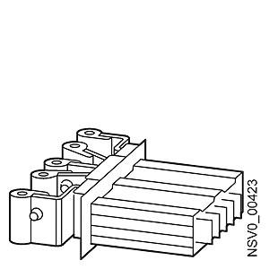 Steckverbinderdiagramm mit fünf parallelen metallischen Kontakten. Bezeichnung 'NSV0_00423' an der Seite sichtbar.