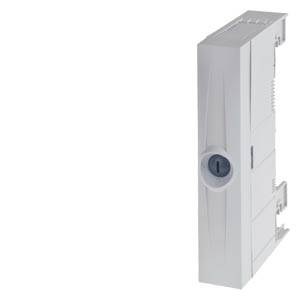 Ein grauer geöffneter Sicherungskasten von der Seite. Designed für die Wandmontage.