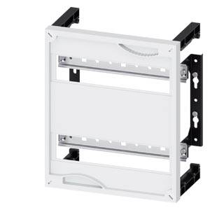 Ein weißer Wandmontagerahmen mit mehreren horizontalen Streben, geeignet für die Installation von elektronischen Geräten.