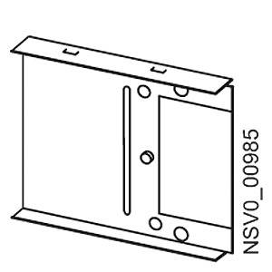 Technische Zeichnung eines Bauteils mit rechteckiger Form und mehreren Löchern; Beschriftung 'NSVO 00985' an der Seite.