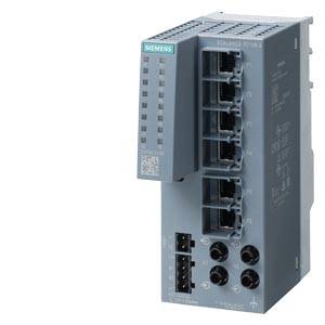 Ein graues elektronisches Gerät von Siemens mit mehreren Anschlüssen und LEDs auf der Vorderseite.