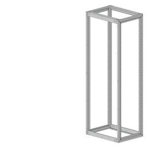 Ein leerer, rechteckiger Metallrahmen, stehend, mit Rahmen aus verbundenen Metallstangen, vor einem weißen Hintergrund.