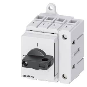 Weiße Siemens-Sicherung mit schwarzem Drehschalter, montierbar. Geeignet für Elektroinstallationen zur Unterbrechung des Stromkreises.