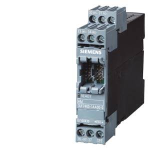 Das Bild zeigt ein Siemens-Schaltrelais mit mehreren Anschlussklemmen. Modellbezeichnung: 3RF4000-1AA00, geeignet für industrielle Anwendungen.