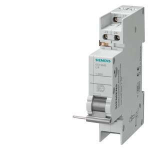 Ein einpoliger Leitungsschutzschalter von Siemens, Modell 5ST3016, weiß, mit Standardschaltungskennzeichnungen und Metallhebel.