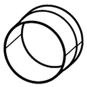 Eine schematische Darstellung eines Zylinders in 3D-Darstellung, bestehend aus zwei parallelen Kreisen, verbunden durch gerade Linien.