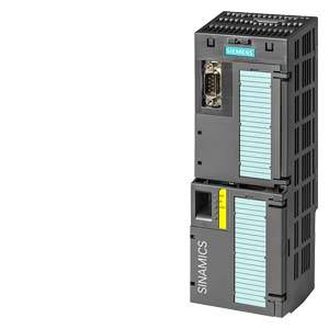 Ein Siemens SINAMICS Frequenzumrichtermodul mit Lüftungsschlitzen und Anschlussmöglichkeiten, dient zur Steuerung von Elektromotoren.