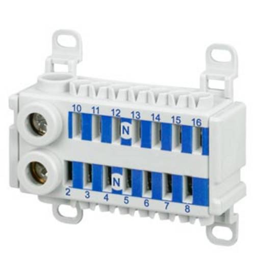 Siemens 8GS40341 ALPHA 400-ZS N-Klemme 14-pol., 2x 14mm2 Schraubklemme, 14x 4mm2 Steckklemme Klemme