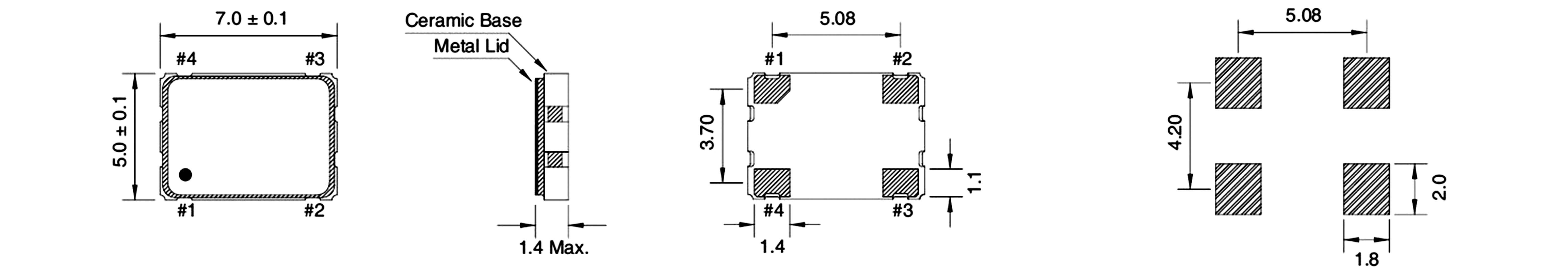 Qantek Quarzoszillator QX733C16.00000D15R SMD 16.00000 MHz 15 pF 7.0 mm 5.0 mm 1.4 mm 1000 St. Tape on Full reel