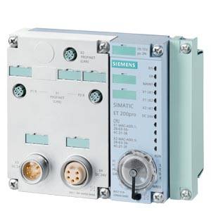 SIEMENS SIMATIC ET 200SP Speicherprogrammierbare Steuerung, zeigt Anschlussports und LEDs, zur industriellen Automation.