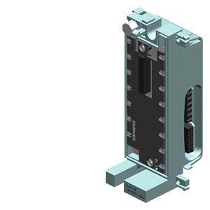 Ein grünes elektronisches Modul mit Steckverbindungen an beiden Seiten. Es ist vertikal ausgerichtet und zeigt eine markante Kerbe oben.
