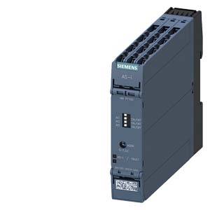 Ein elektrisches Steuerungsmodul von Siemens in dunklem Gehäuse mit LED-Anzeigen und Beschriftungen, geeignet für Automatisierungsanlagen.