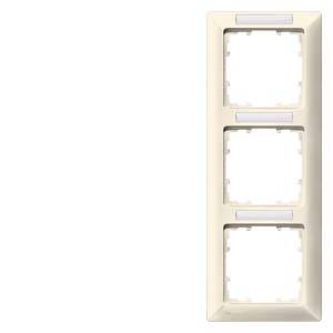 Dreifach-Rahmen aus Kunststoff für Lichtschalter oder Steckdosen, beige, ohne Einsätze.