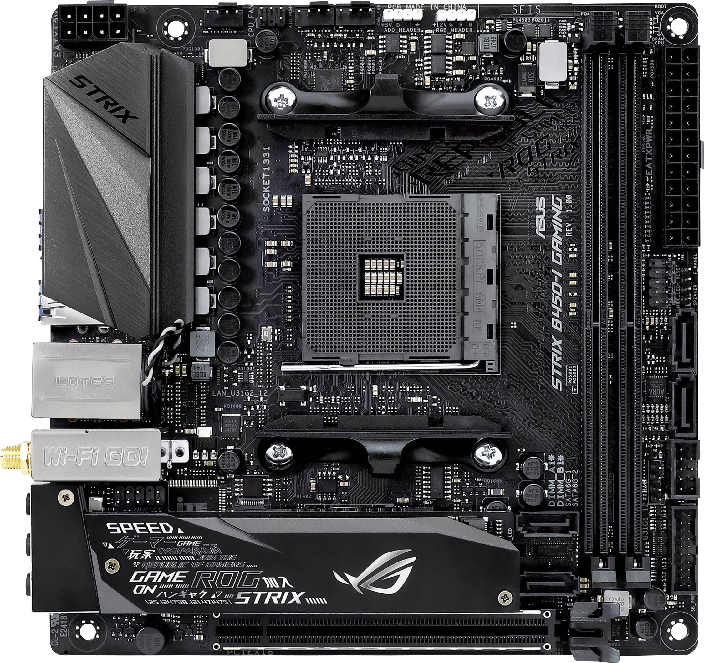 Asus ROG Strix B450-I Gaming Mainboard Sockel AMD AM4 Formfaktor Mini-ITX Mainboard-Chipsatz AMD® B