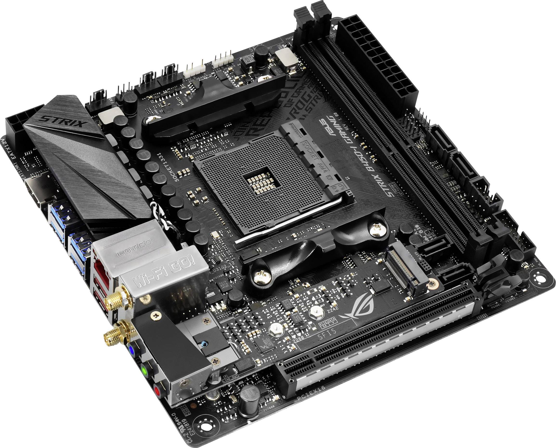 Asus ROG Strix B450-I Gaming Mainboard Sockel AMD AM4 Formfaktor Mini-ITX Mainboard-Chipsatz AMD® B