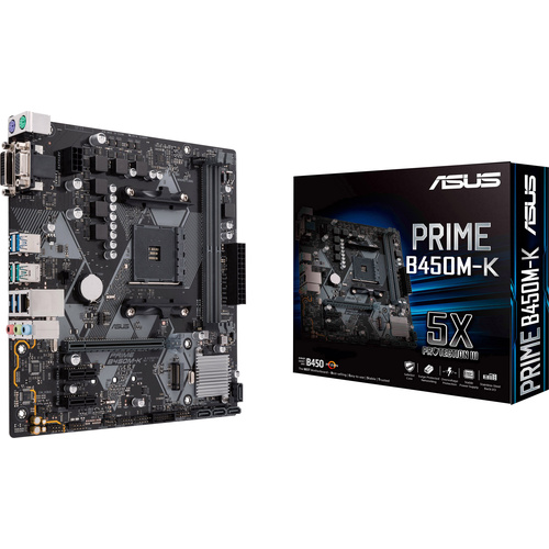 Asus Prime B450M-K Mainboard Sockel (PC) AMD AM4 Formfaktor (Details) Micro-ATX Mainboard-Chipsatz AMD® B450
