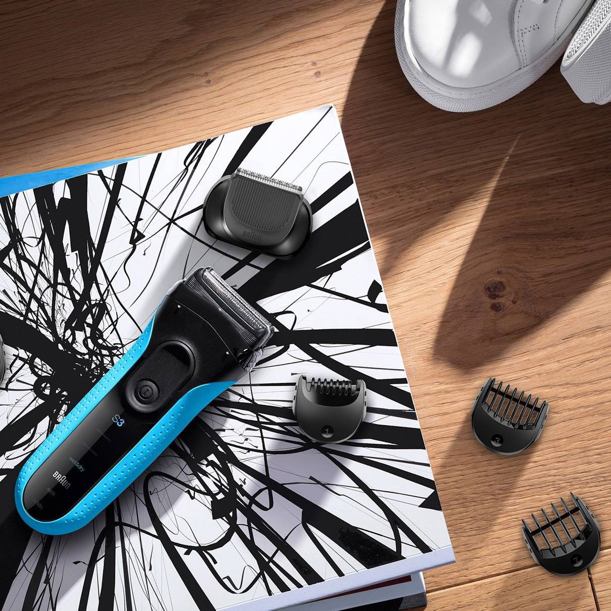 Braun Series 3 Shave&Style 3010BT Folienrasierer Schwarz, Blau