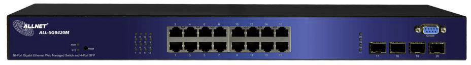Ein Router mit 24 Ethernet-Ports und 4 Glasfaser-Ports, geeignet für den Einsatz in großen Netzwerken.