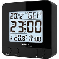 Techno Line WT235sw Funk Wecker Schwarz Alarmzeiten 1 Techno Line WT235sw Funk Wecker Schwarz Alarmzeiten 1