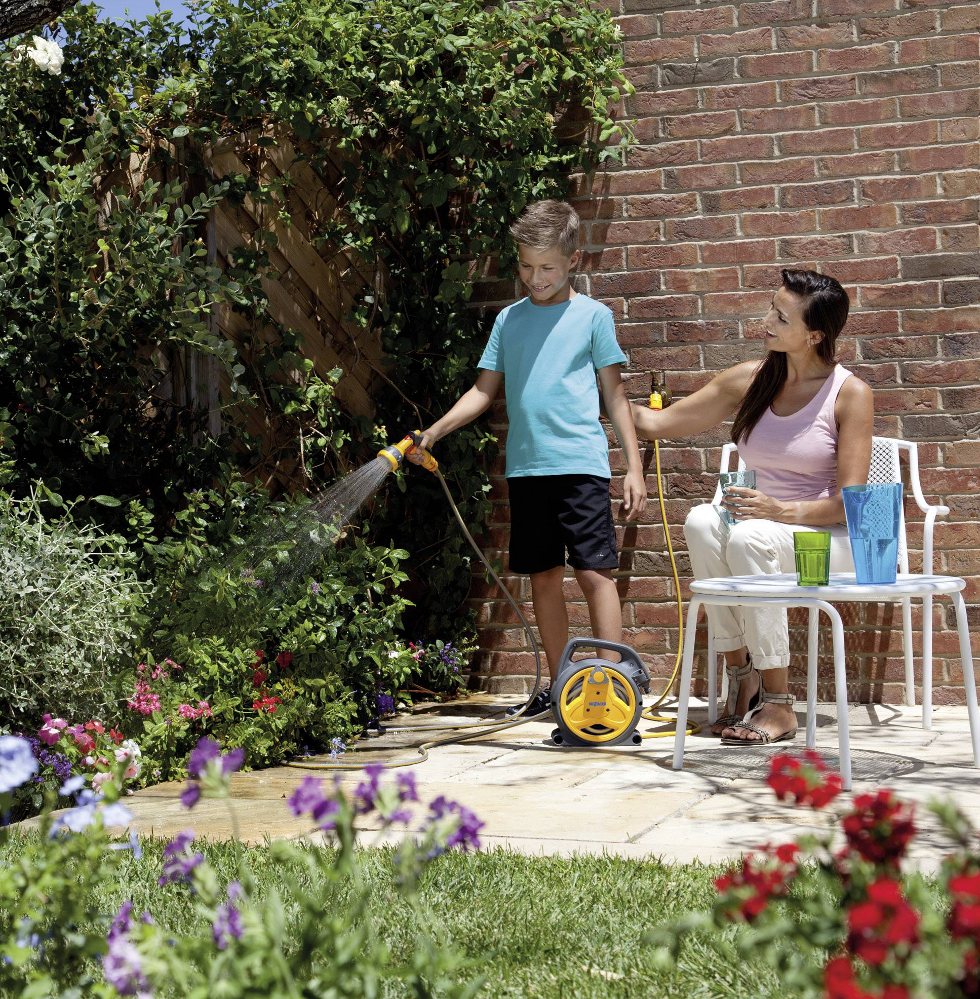 Hozelock 2425 0000 Pico Reel Gartenschlauchtrommel 10 m 1 St. Gelb, Grau (matt)