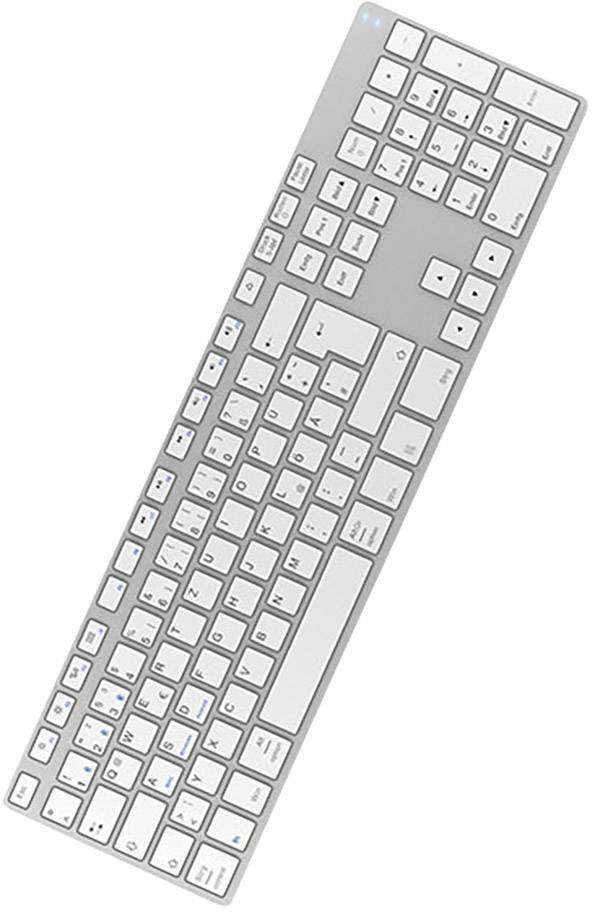 Keysonic KSK-8022BT (DE) Funk Tastatur Deutsch, QWERTZ Weiß Wiederaufladbar