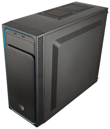 Cooler Master MasterBox E500L Midi-Tower PC-Gehäuse Schwarz, Blau 1 vorinstallierter Lüfter