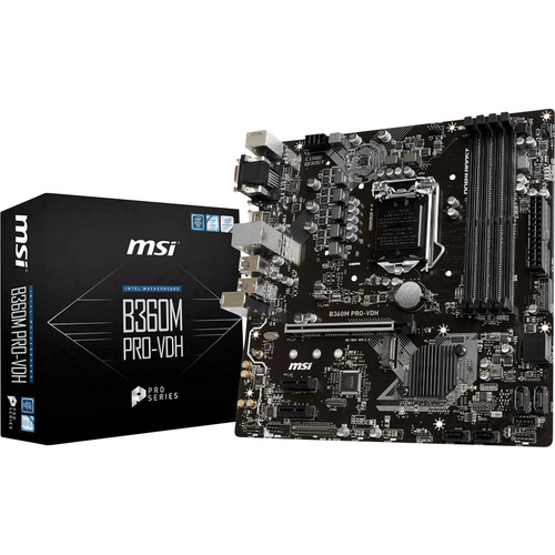 MSI B360M PRO-VDH Mainboard Sockel Intel® 1151v2 Formfaktor Micro-ATX Mainboard-Chipsatz Intel® B36