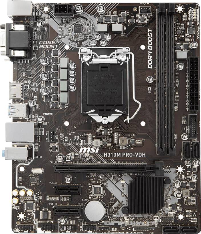 MSI H310M PRO-VDH Mainboard Sockel (PC) Intel® 1151v2 Formfaktor (Details) Micro-ATX Mainboard-Chipsatz Intel® H310