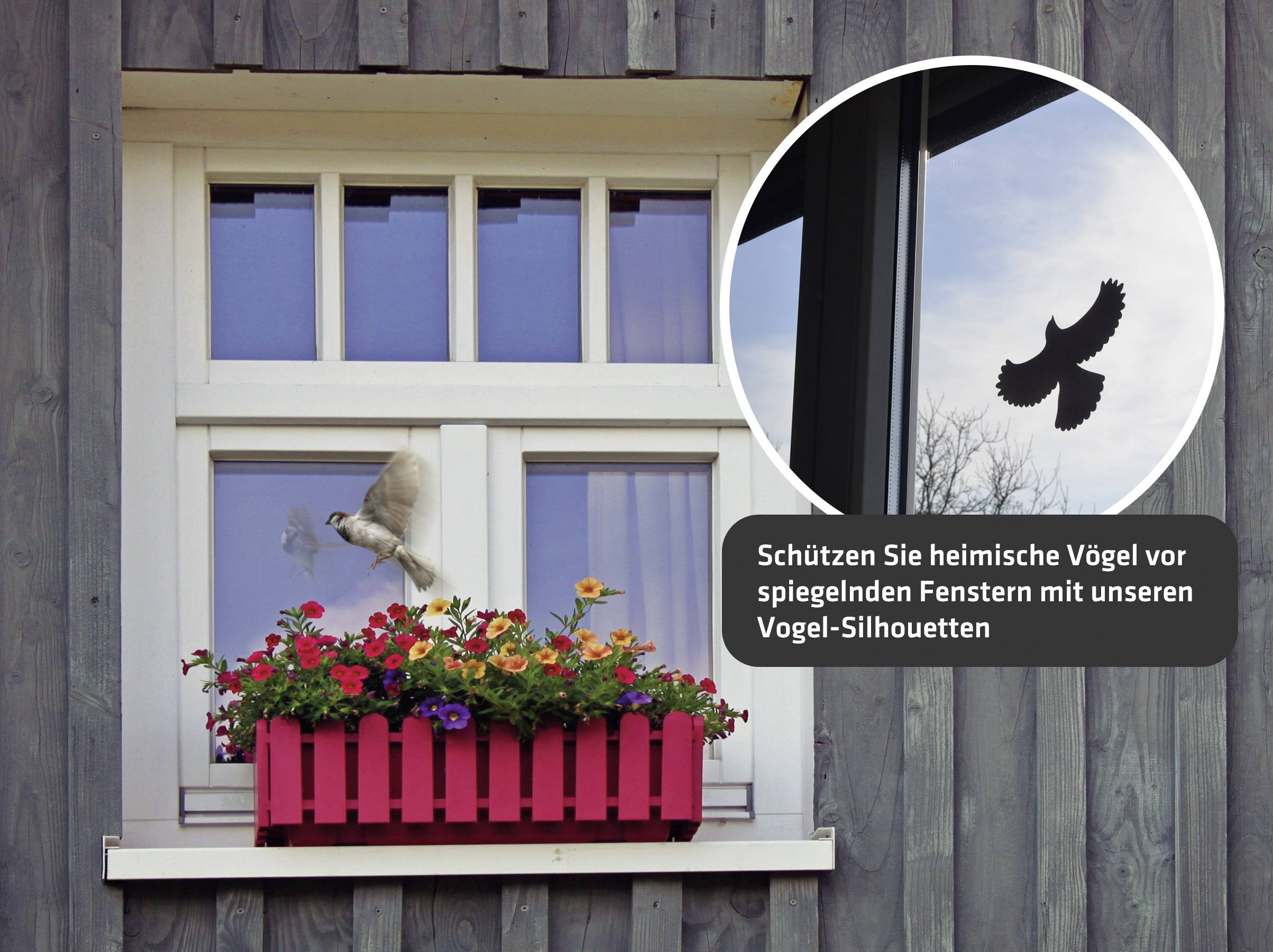 Gardigo Birdprotection Fensteraufkleber Vogelbild Funktionsart Abschreckung 5St.