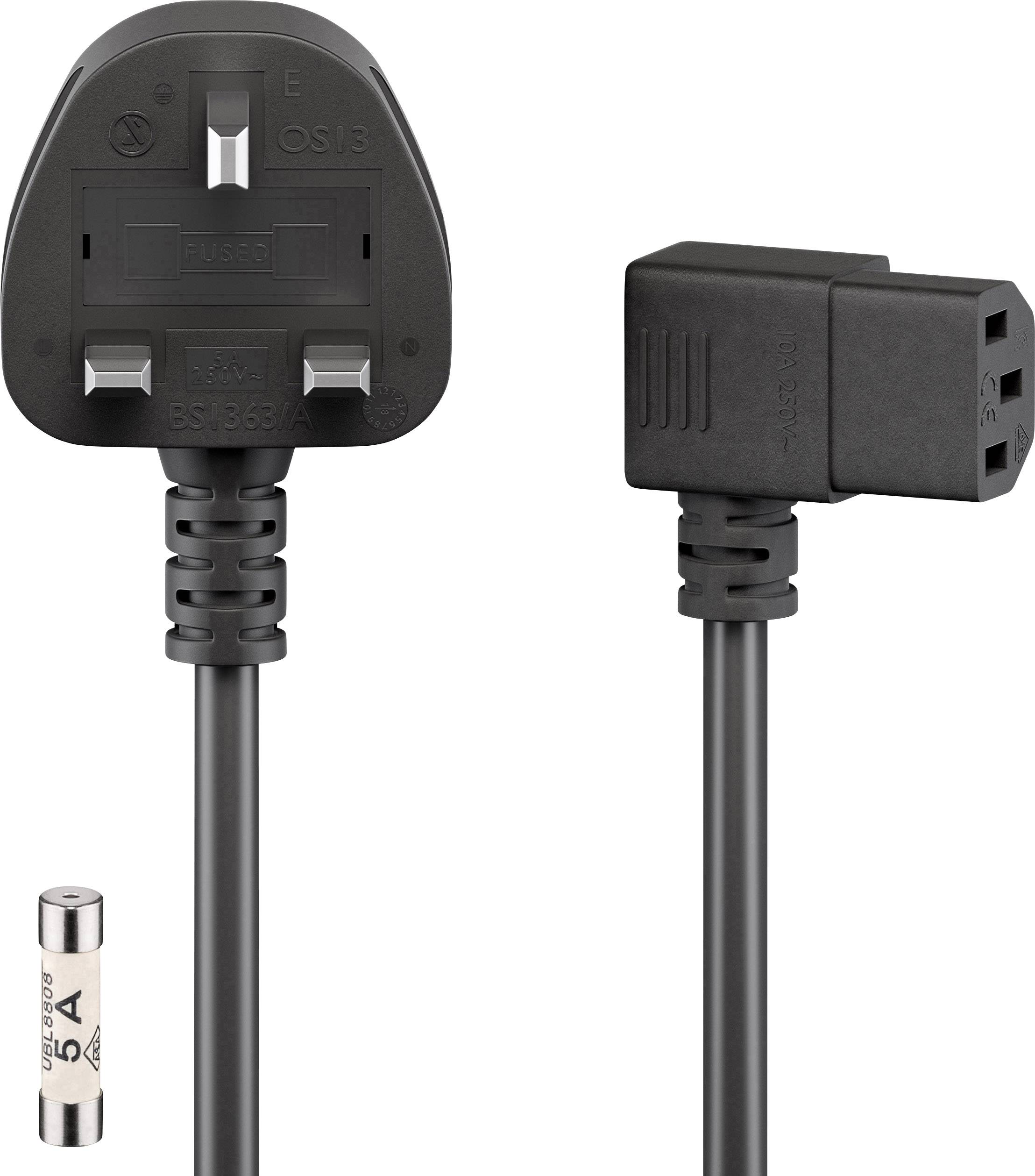 Goobay 45767 Kaltgeräte, TV, Monitor Netzkabel Weiß 2.00 m