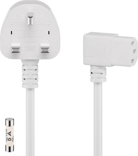 Goobay 45771 Strom Netzkabel Weiß 2.00m 90° nach oben gewinkelt