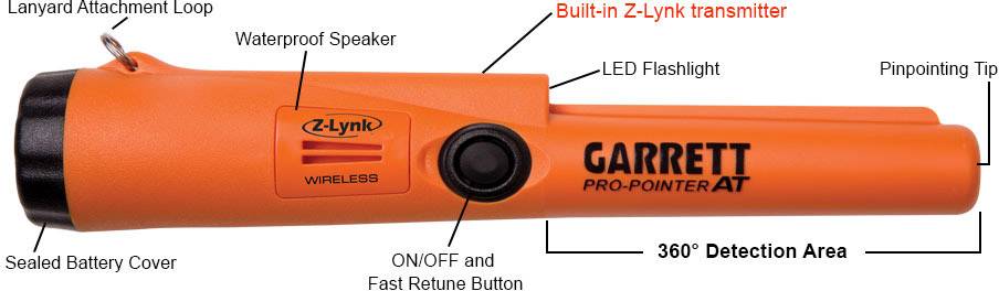 Garrett Pro Pointer AT Z-Lynk Handdetektor akustisch, Vibration 1142200
