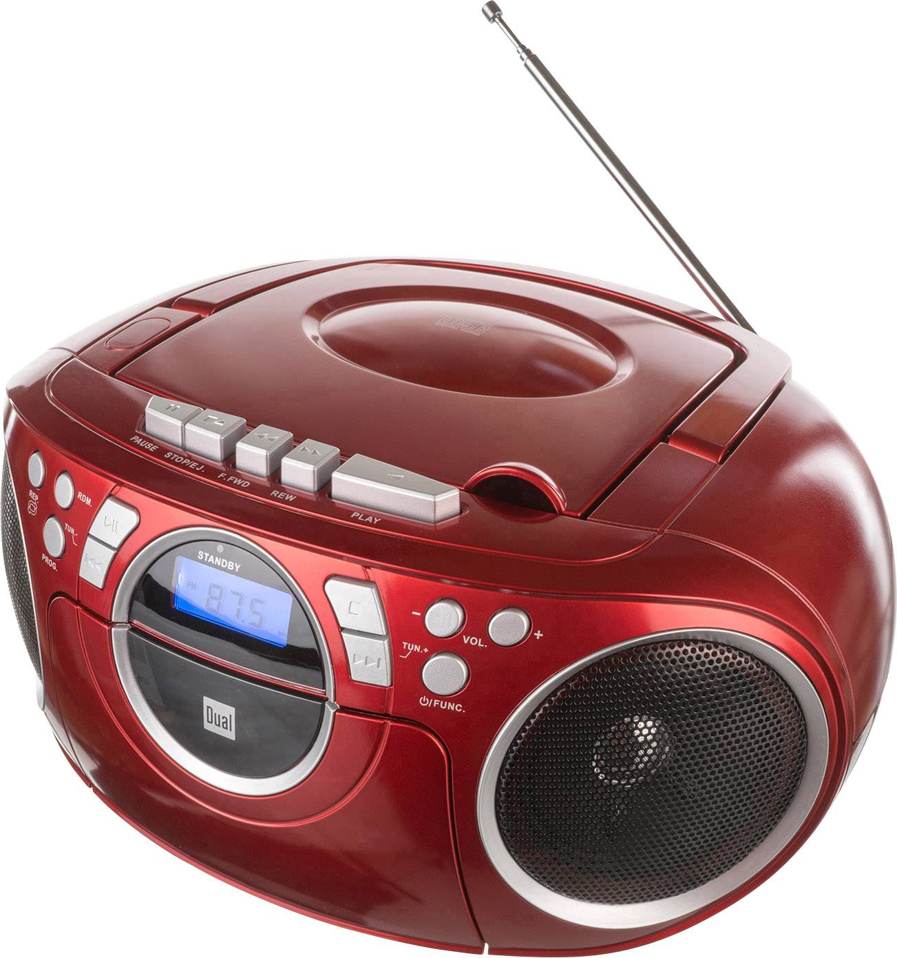Dual P 70 CD-Radio UKW AUX, CD, Kassette Rot