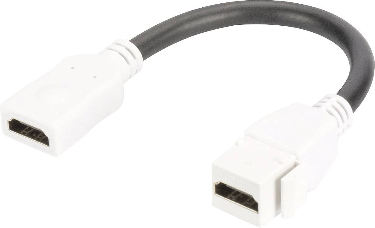 HDMI-Adapterkabel mit einem HDMI-Stecker an einem Ende und einer HDMI-Buchse am anderen Ende, geeignet zur Verbindung von HDMI-Geräten.