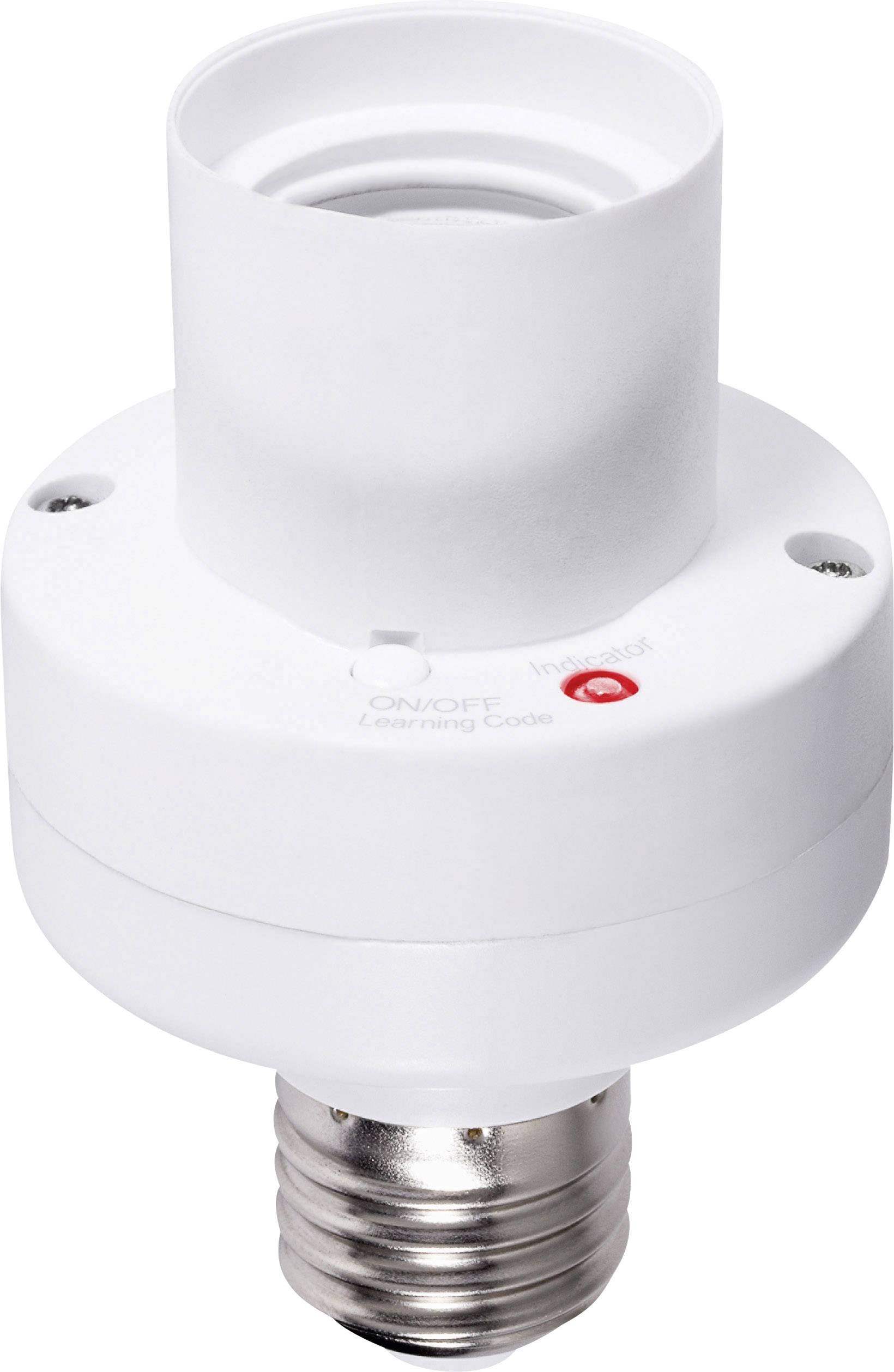 Weiße Lampenfassung mit weichem Kunststoff, Ein/Aus-Schalter und rotem Indikatorlicht, geeignet für Glühbirnen.