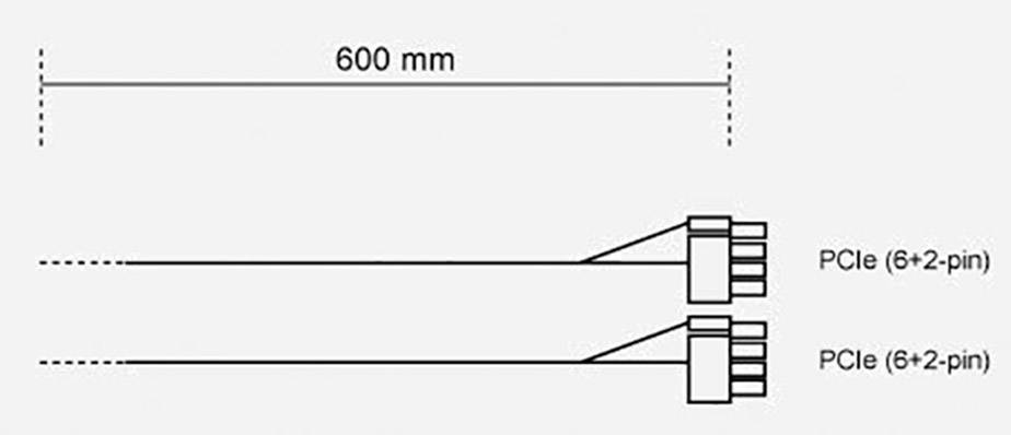 BeQuiet Computer, Strom Kabel [2x ATX-Stecker 8pol. (6+2) - 1x 12 PIN-Stecker (Netzteil)] 0.60m Schwarz